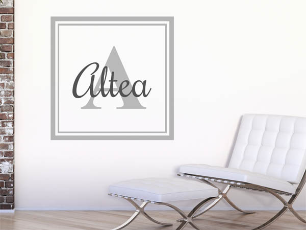 Wandtattoo Altea als eckiges Monogramm