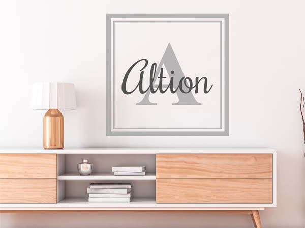 Wandtattoo Altion als eckiges Monogramm