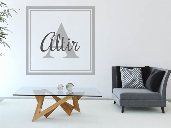 Wandtattoo Altir als eckiges Monogramm