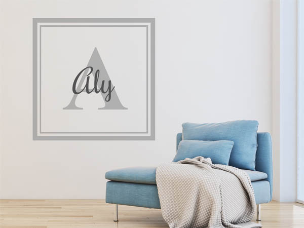 Wandtattoo Aly als eckiges Monogramm