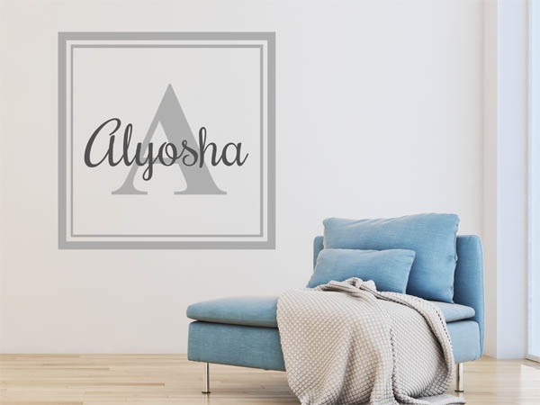 Wandtattoo Alyosha als eckiges Monogramm