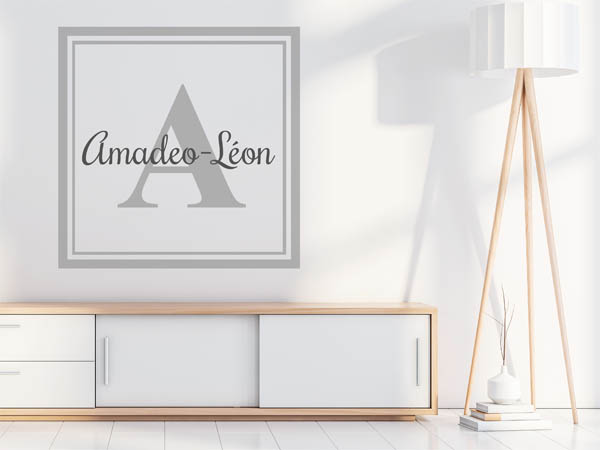 Wandtattoo Amadeo-Léon als eckiges Monogramm