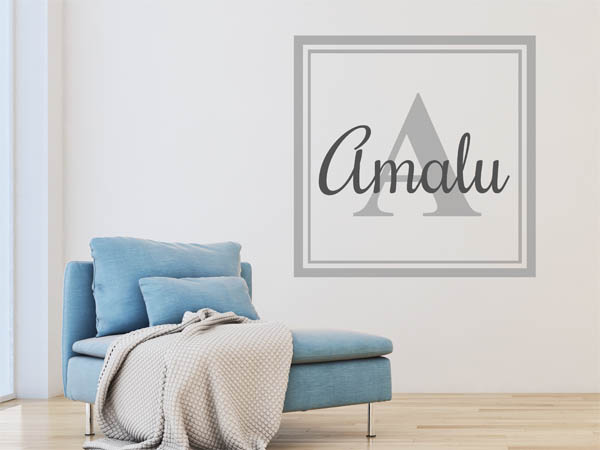Wandtattoo Amalu als eckiges Monogramm