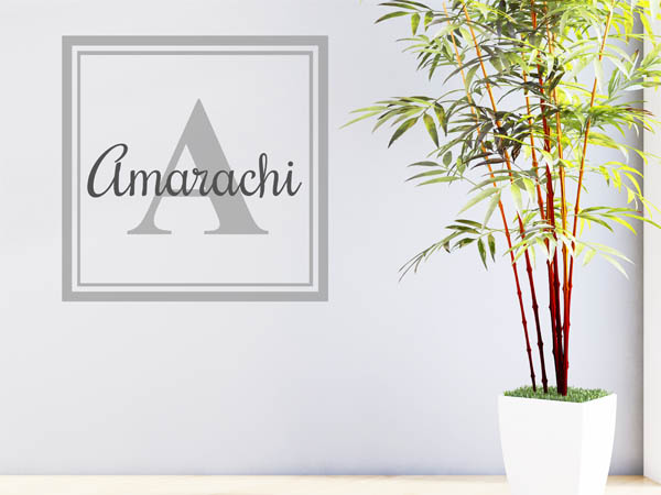 Wandtattoo Amarachi als eckiges Monogramm