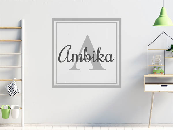 Wandtattoo Ambika als eckiges Monogramm