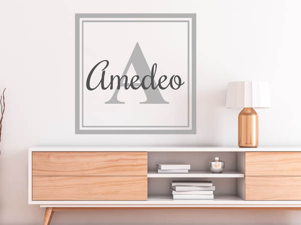 Wandtattoo Amedeo als eckiges Monogramm