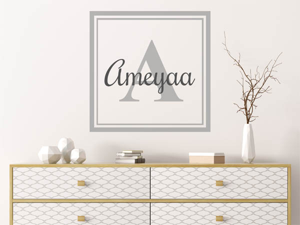 Wandtattoo Ameyaa als eckiges Monogramm