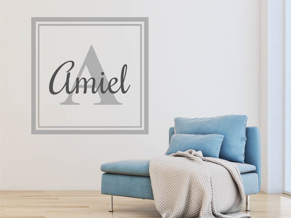 Wandtattoo Amiel als eckiges Monogramm