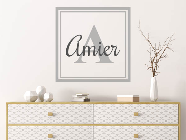 Wandtattoo Amier als eckiges Monogramm