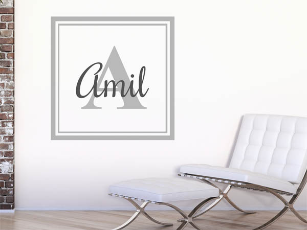 Wandtattoo Amil als eckiges Monogramm