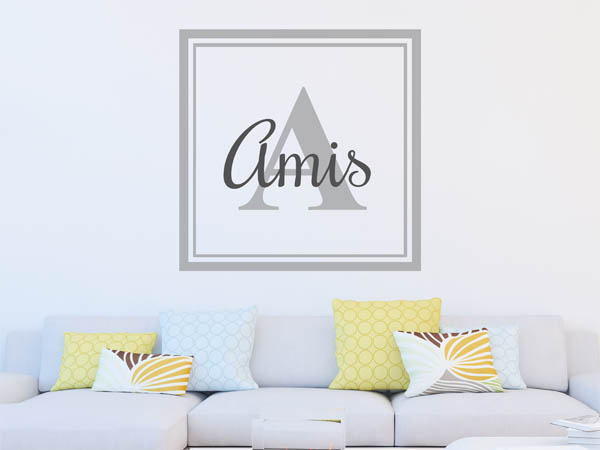 Wandtattoo Amis als eckiges Monogramm