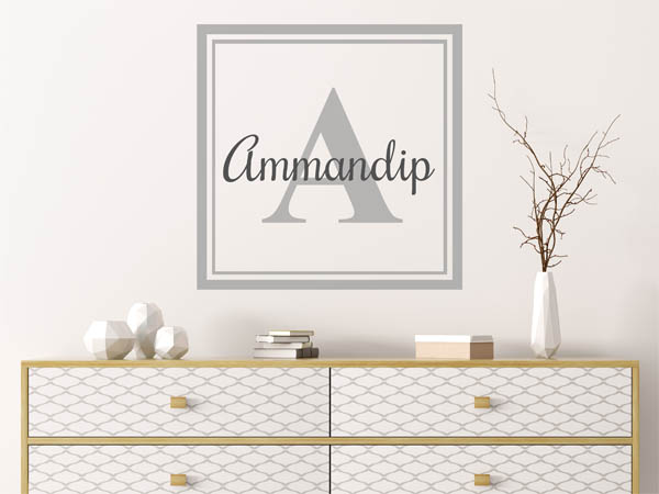 Wandtattoo Ammandip als eckiges Monogramm