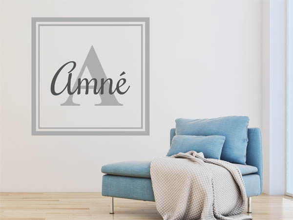 Wandtattoo Amné als eckiges Monogramm