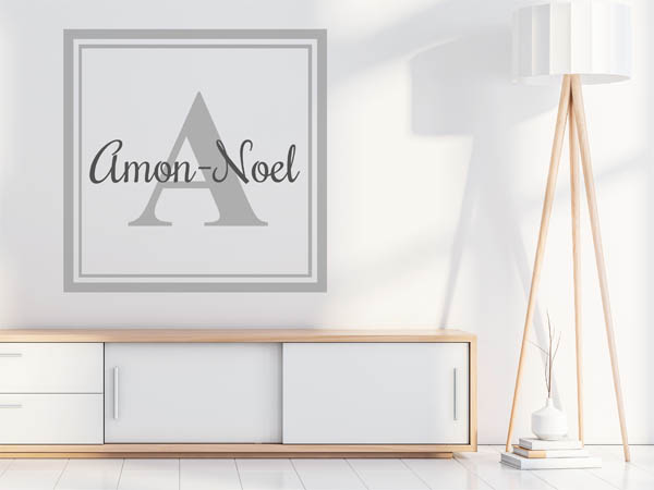 Wandtattoo Amon-Noel als eckiges Monogramm