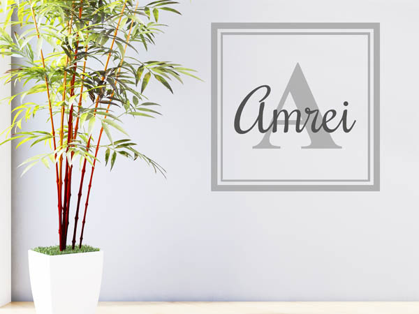 Wandtattoo Amrei als eckiges Monogramm