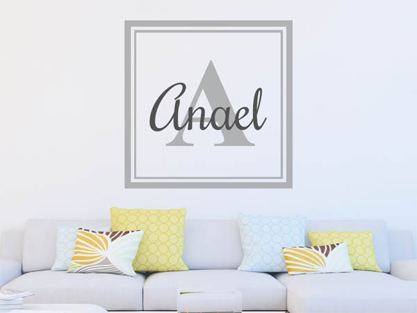 Wandtattoo Anael als eckiges Monogramm