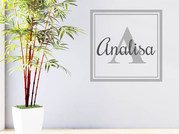 Wandtattoo Analisa als eckiges Monogramm