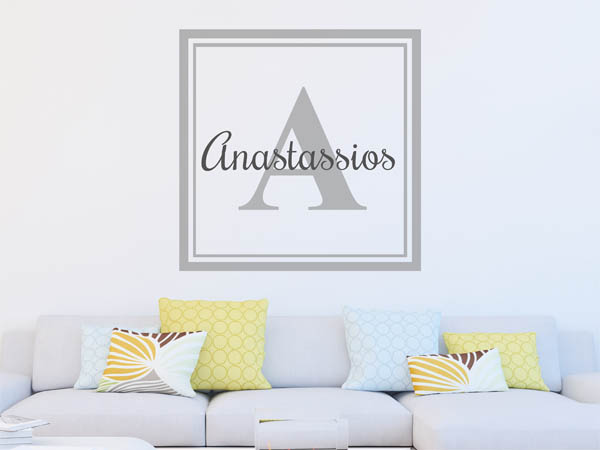 Wandtattoo Anastassios als eckiges Monogramm