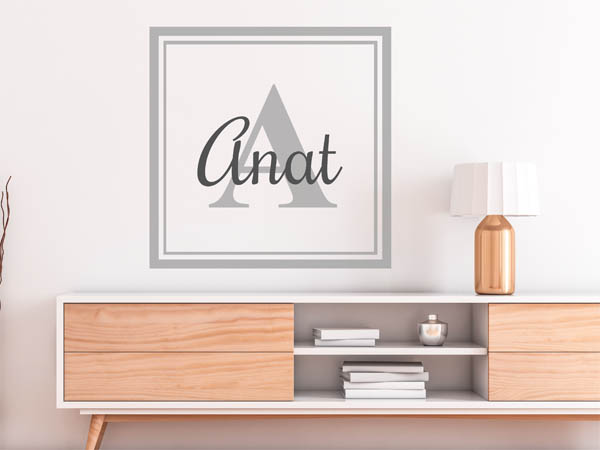 Wandtattoo Anat als eckiges Monogramm
