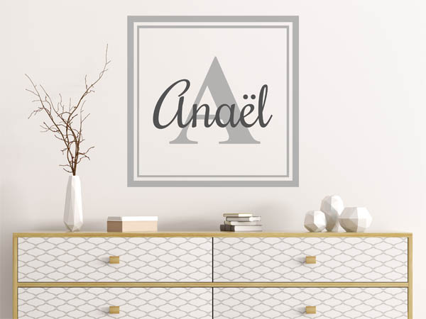 Wandtattoo Anaël als eckiges Monogramm