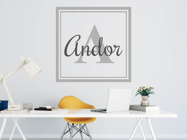 Wandtattoo Andor als eckiges Monogramm
