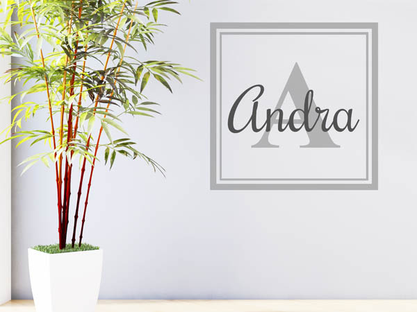 Wandtattoo Andra als eckiges Monogramm