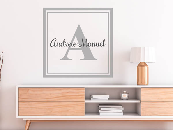 Wandtattoo Andrew-Manuel als eckiges Monogramm