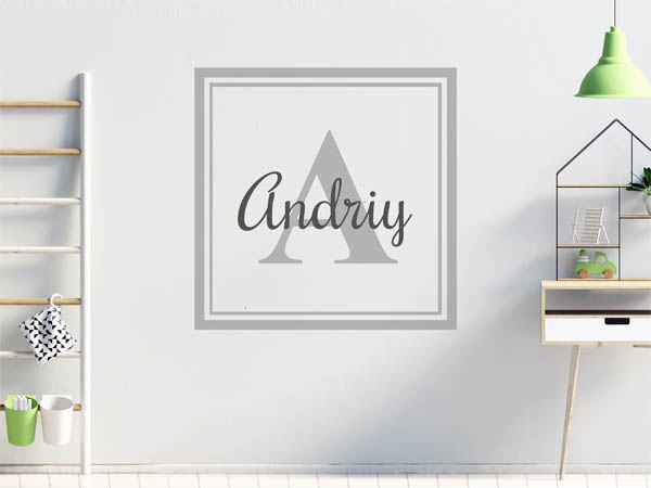 Wandtattoo Andriy als eckiges Monogramm