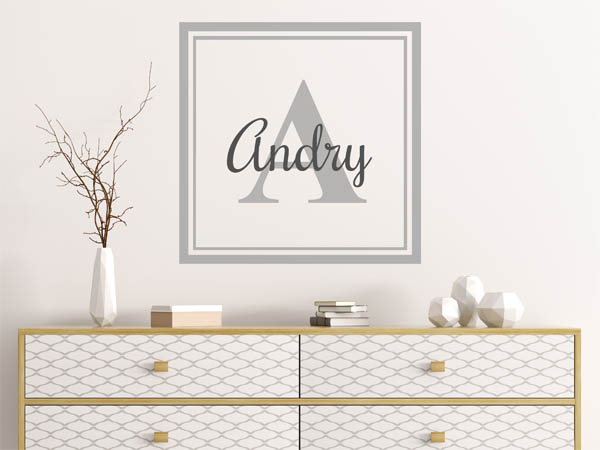 Wandtattoo Andry als eckiges Monogramm
