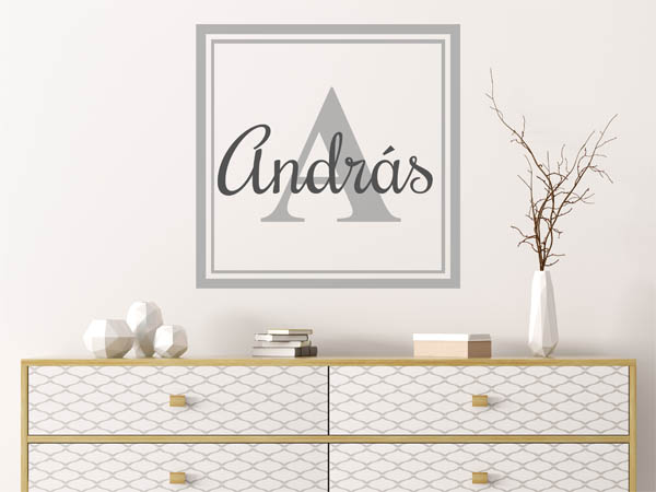 Wandtattoo András als eckiges Monogramm