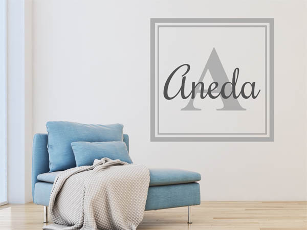 Wandtattoo Aneda als eckiges Monogramm