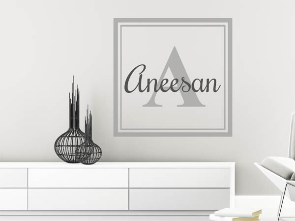Wandtattoo Aneesan als eckiges Monogramm