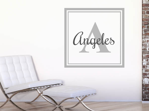 Wandtattoo Angeles als eckiges Monogramm