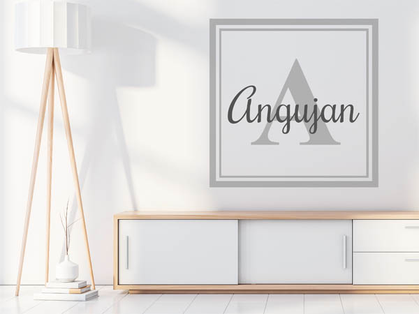 Wandtattoo Angujan als eckiges Monogramm