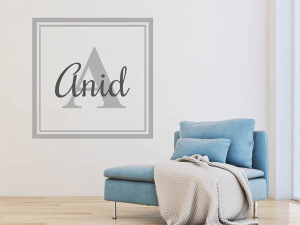Wandtattoo Anid als eckiges Monogramm