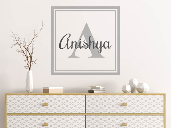 Wandtattoo Anishya als eckiges Monogramm
