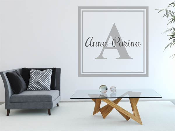 Wandtattoo Anna-Parina als eckiges Monogramm