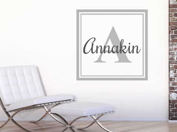 Wandtattoo Annakin als eckiges Monogramm