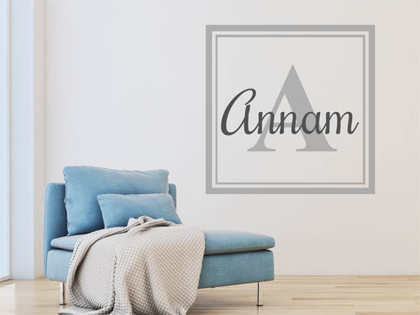 Wandtattoo Annam als eckiges Monogramm
