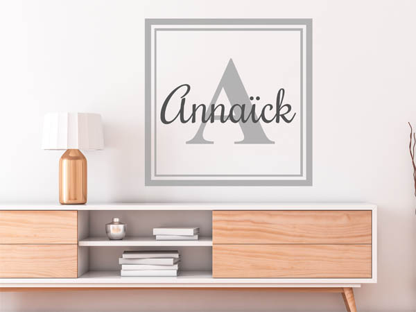 Wandtattoo Annaïck als eckiges Monogramm