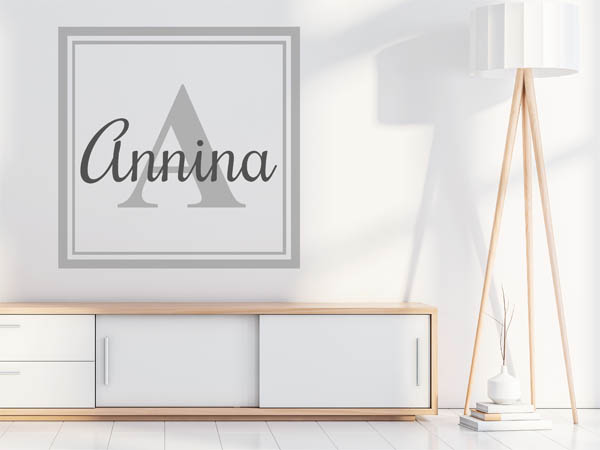 Wandtattoo Annina als eckiges Monogramm