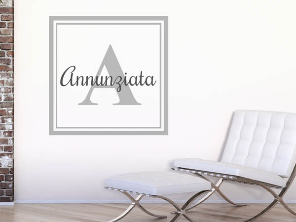 Wandtattoo Annunziata als eckiges Monogramm