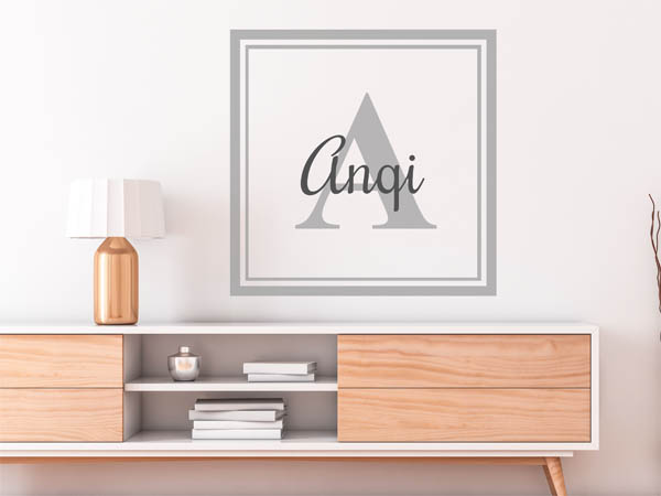 Wandtattoo Anqi als eckiges Monogramm