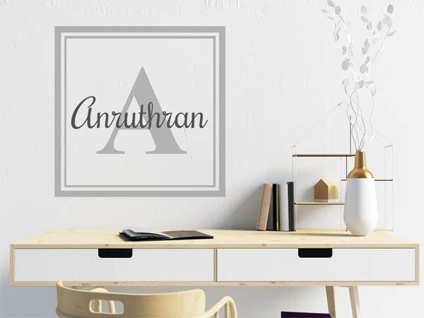 Wandtattoo Anruthran als eckiges Monogramm