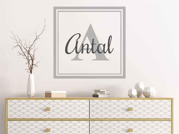 Wandtattoo Antal als eckiges Monogramm