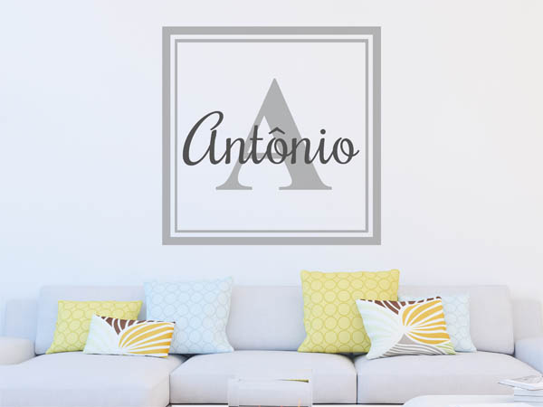 Wandtattoo Antônio als eckiges Monogramm