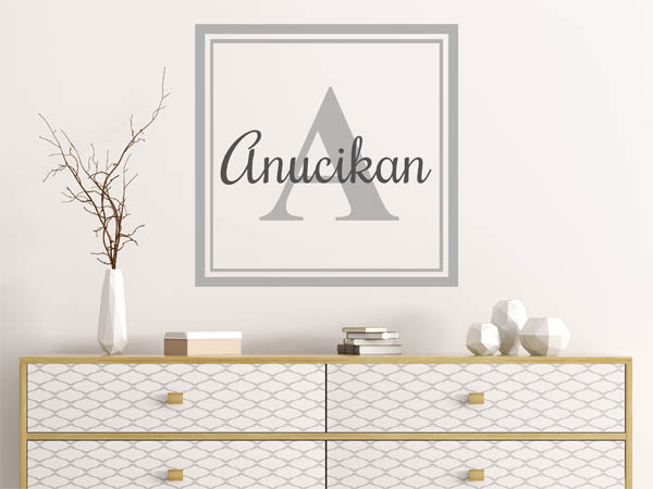 Wandtattoo Anucikan als eckiges Monogramm