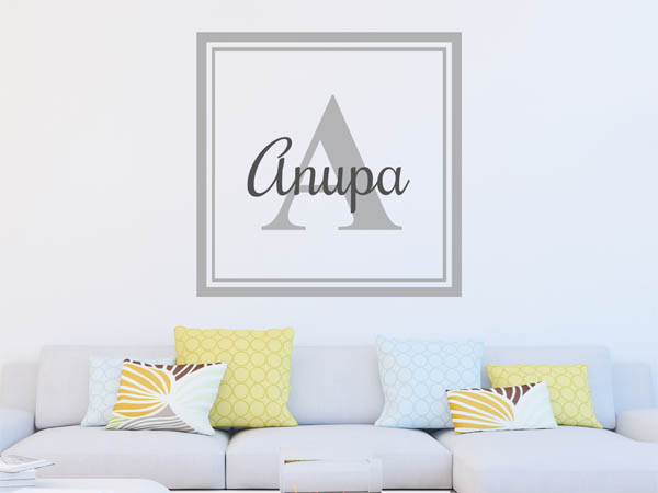 Wandtattoo Anupa als eckiges Monogramm