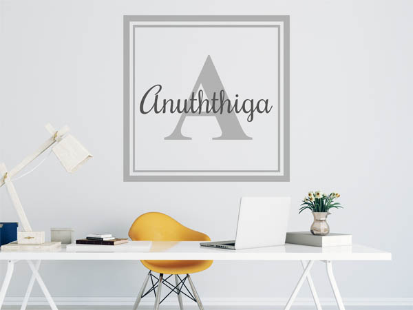 Wandtattoo Anuththiga als eckiges Monogramm