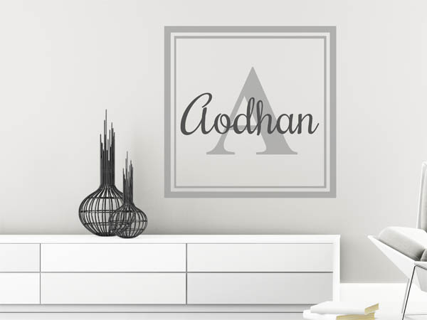 Wandtattoo Aodhan als eckiges Monogramm